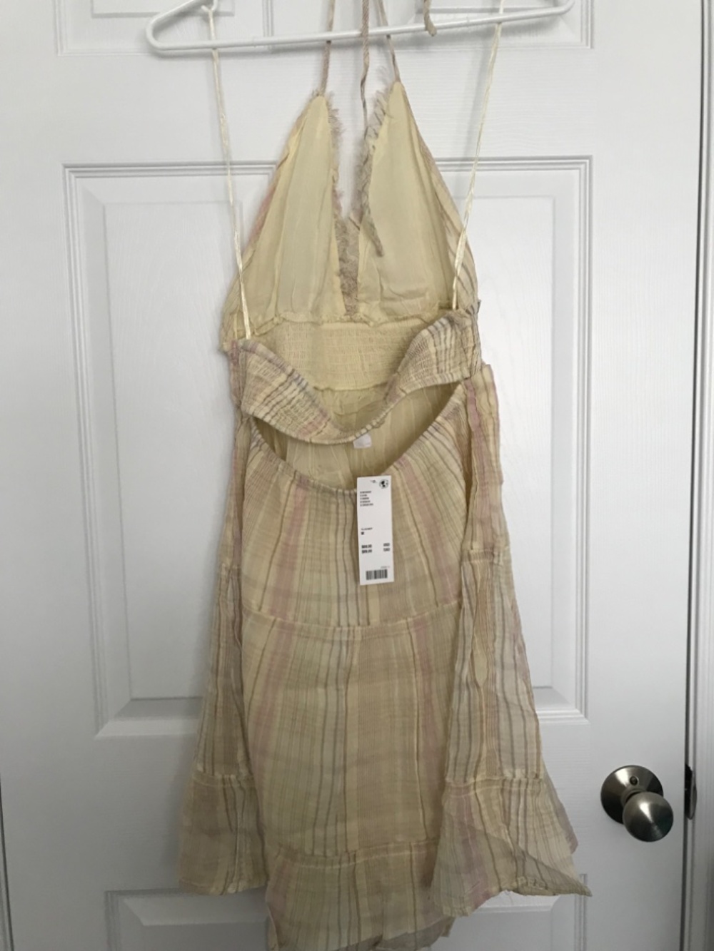 NWT Kimchi Blue Phoebe Cotton Open-Back Halter Knee Length Dress M Yellow - Picture 5 of 11